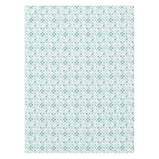Handgemaltes Türkis-Muster Tischdecke (Vorderseite)