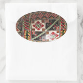 Handgemaltes Ukrainer-Osterei Ovaler Aufkleber (Tasche)