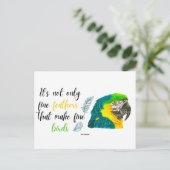 handgemaltes Wasserfarben-Papageiendesign. Postkarte (Stehend Vorderseite)