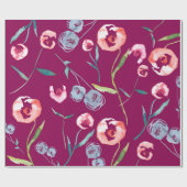 Handgemaltes Watercolor-Rosen-Verpackungs-Papier Geschenkpapier (Flach)