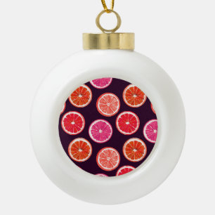 Handgemaltes Zitrus-Dunkel-Muster Keramik Kugel-Ornament