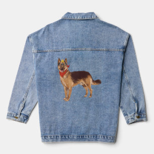 Handgemälzter deutscher Schäferhund Jeansjacke