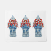 Handgemälzter, weißer Ginger Jar Rug Doormat Fußmatte (Vorderseite)