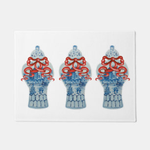 Handgemälzter, weißer Ginger Jar Rug Doormat Fußmatte