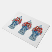 Handgemälzter, weißer Ginger Jar Rug Doormat Fußmatte (Schrägansicht)