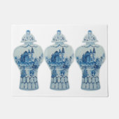 Handgemälzter, weißer Ginger Jar Rug Doormat Fußmatte (Vorderseite)