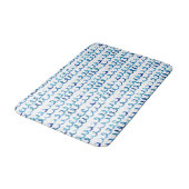 Handgemälztes blaues Wasserfarbenmuster Badematte (Schrägansicht)