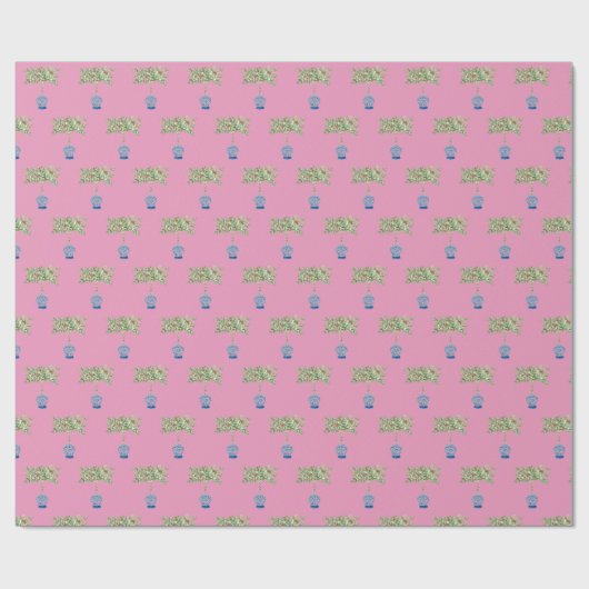 Handgemälztes Orange Tree Ginger Jar Wrapping Pape Geschenkpapier (Flach)