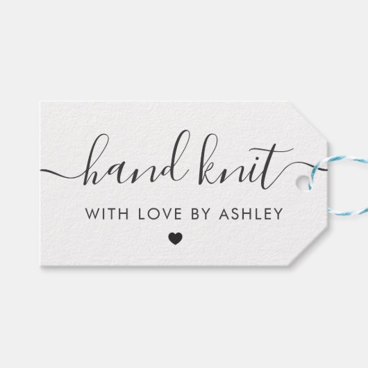Handgepackter Strick mit Liebe, handgemachte Gesch Geschenkanhänger (Vorderseite (Horizontal))