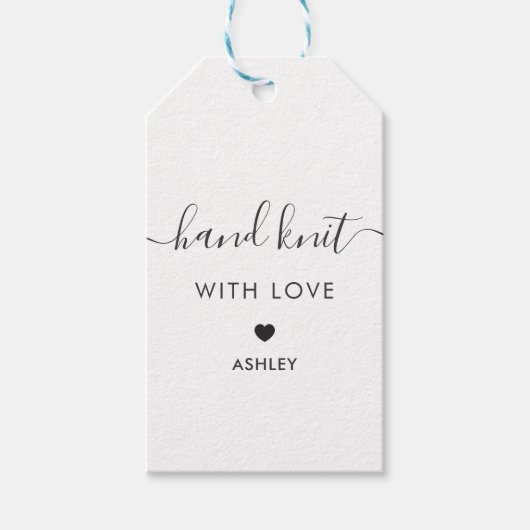 Handgepackter Strick mit Liebe, handgemachte Gesch Geschenkanhänger (Vorderseite)