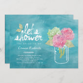 Handgepflückte Hydrangeas Bridal Dusche Einladung (Vorne/Hinten)