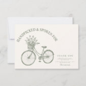 Handgepflückter Fahrraddusche Dankeskarte (Vorderseite)
