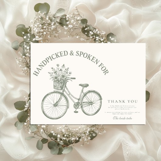Handgepflückter Fahrraddusche Dankeskarte