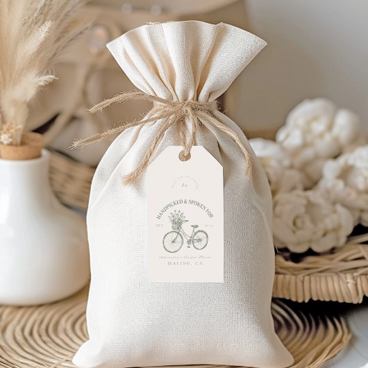 Handgepflückter Fahrraddusche Geschenkanhänger
