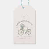 Handgepflückter Fahrraddusche Geschenkanhänger (Rückseite)