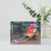 Handgepulste Rickshaw in Kalkutta (Indien) Postkarte (Stehend Vorderseite)