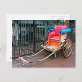 Handgepulste Rickshaw in Kalkutta (Indien) Postkarte (Vorne/Hinten)