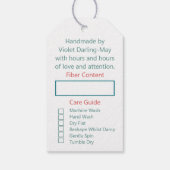 Handgeputzt für Sie - Aquamarin und rot. Geschenkanhänger (Rückseite)