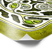 Handgeschnitzte Blätter in Grün Fotodruck (Ecke)