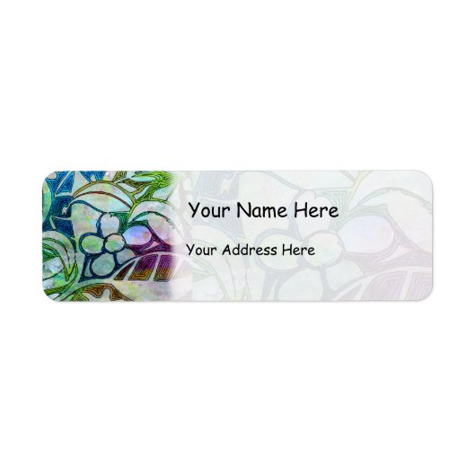 Handgeschnitzte Blätter und Blume - in Grün Blau (Vorne)