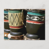 Handgeschnitzte Trommeln, Livingston, Sambia Postkarte (Vorderseite)