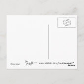 Handgeschnitzte und kreuzgehackte Bäume auf Orange Postkarte (Rückseite)
