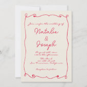 Handgeschrieben alles in einer farbenfrohen Retro  Einladung (Vorderseite)