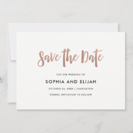 Handgeschrieben und modern | Imitate Rose Gold mit Save The Date