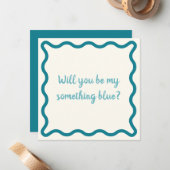 Handgeschrieben, werden Sie mein etwas blauer Vors Mitteilungskarte (Vorderseite/Rückseite Beispiel)