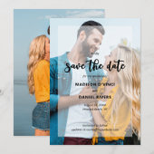 Handgeschriebene 2-Foto-Halbtransparent-Overlay Save The Date (Vorne/Hinten)