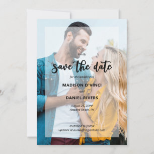 Handgeschriebene 2-Foto-Halbtransparent-Overlay Save The Date