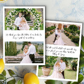 Handgeschriebene 4-Foto-Hochzeit Dankeskarte