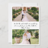 Handgeschriebene 4-Foto-Hochzeit Dankeskarte (Rückseite)