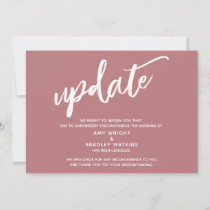Handgeschriebene Absage der Hochzeit Update Dusty Einladung