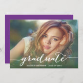 Handgeschriebene | Abschluss-Party Einladung (Vorne/Hinten)