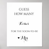 Handgeschriebene Anzahl der Küsse Brautparty Poster (Vorne)