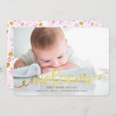 Handgeschriebene Baby Birth Foto Announccard Ankündigung (Vorne/Hinten)