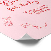 Handgeschriebene Babyparty, Mädchen Bücher für Bab Poster (Ecke)