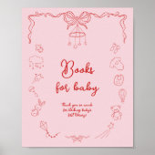 Handgeschriebene Babyparty, Mädchen Bücher für Bab Poster (Vorne)