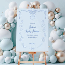 Handgeschriebene Babyparty, Schleife Baby Junge Wi
