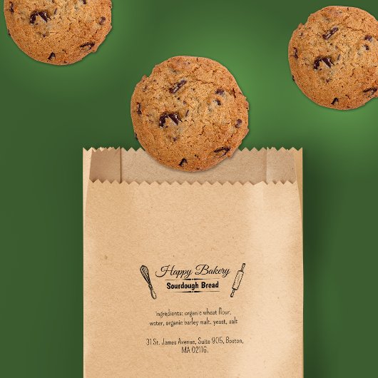 Handgeschriebene Bäckerei Business Ingredients Ele Gummistempel