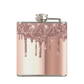 Handgeschriebene benutzerdefinierte Rose Gold Glit Flachmann (Rückseite)