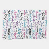 Handgeschriebene berühmte Städte des Weltmusters Geschirrtuch (Horizontal)