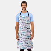 Handgeschriebene berühmte Städte des Weltmusters Schürze (Getragen)