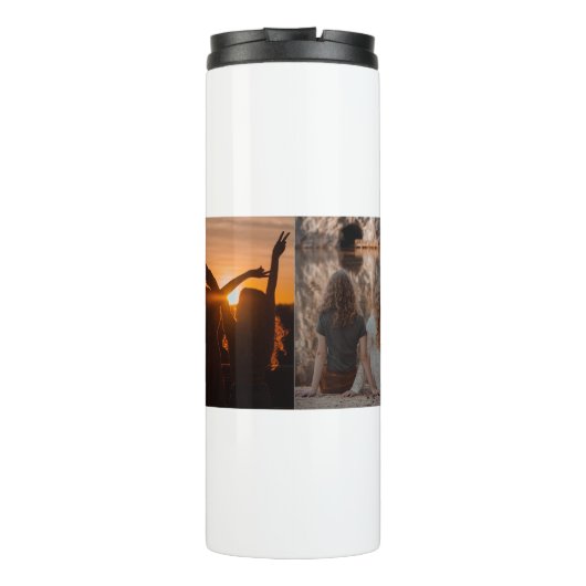 Handgeschriebene Best Friends Forever Modern 2-Fot Thermosbecher (Rückseite)