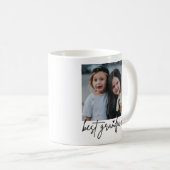 Handgeschriebene Best Opa Ever Modernes 2-Foto Kaffeetasse (VorderseiteRechts)