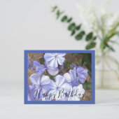 Handgeschriebene blaue Blume Postkarte (Stehend Vorderseite)