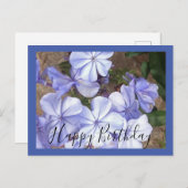 Handgeschriebene blaue Blume Postkarte (Vorne/Hinten)