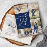Handgeschriebene Blauzungenkollage Save the Date