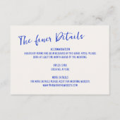 Handgeschriebene Blue Squiggle Frame Wedding Begleitkarte (Vorderseite)